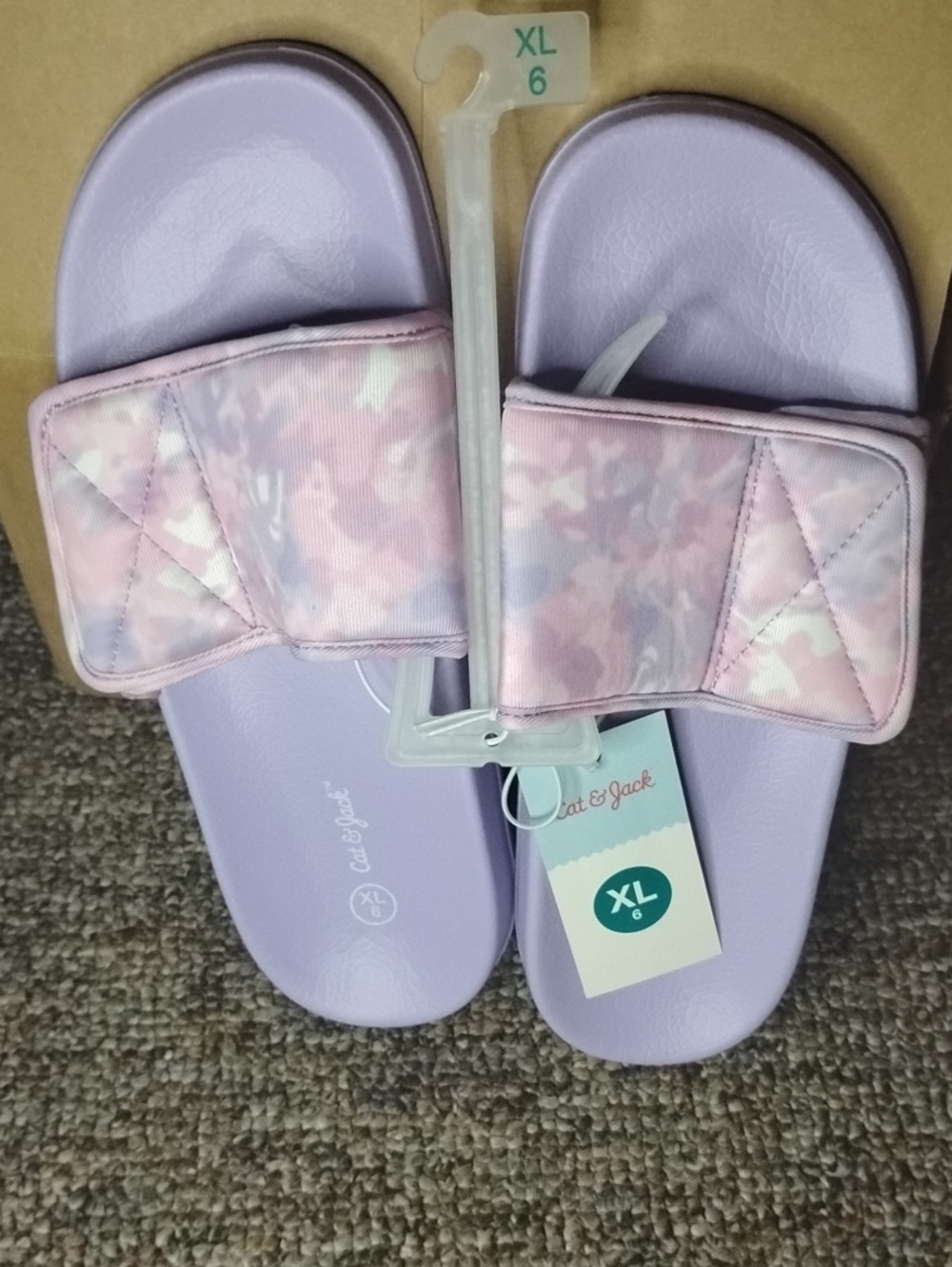 Cat & Jack Pastel Lilac and Pink Slide Sandals